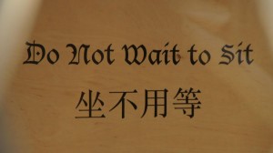 Sign inside chinese restaurant